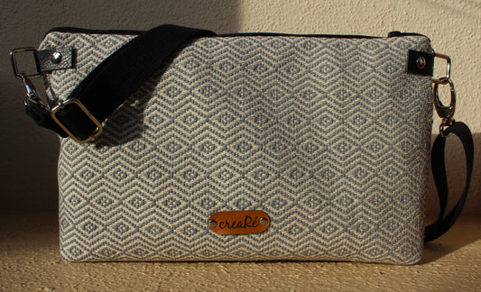 BORSA A TRACOLLA grigio perla
